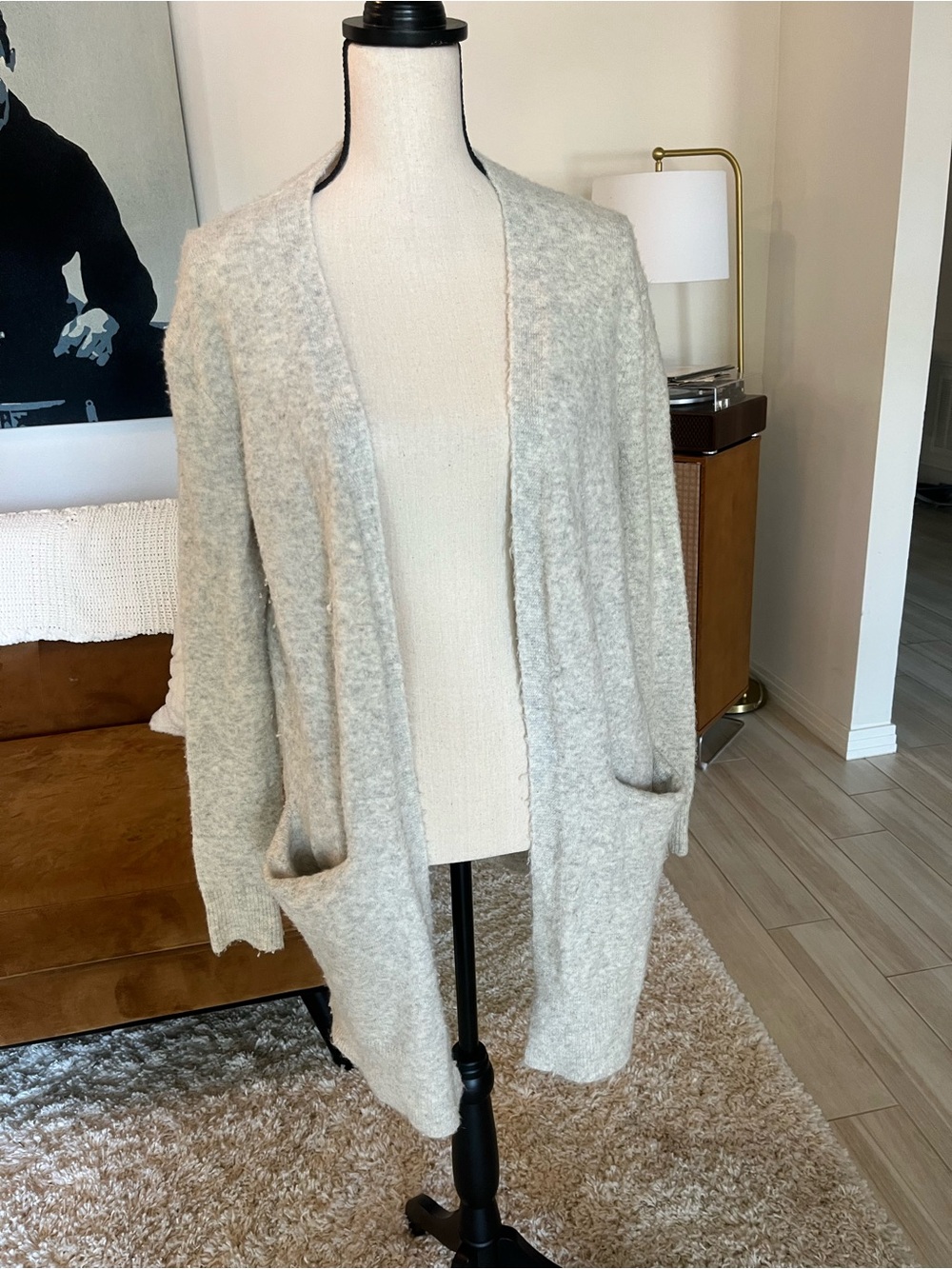 Madewell wool / alpaca grey cardigan with pockets. Size XXS